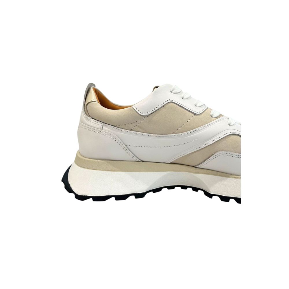 White Leather Platform Sneakers
