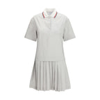 Gray Cotton Regular Fit Polo Dress