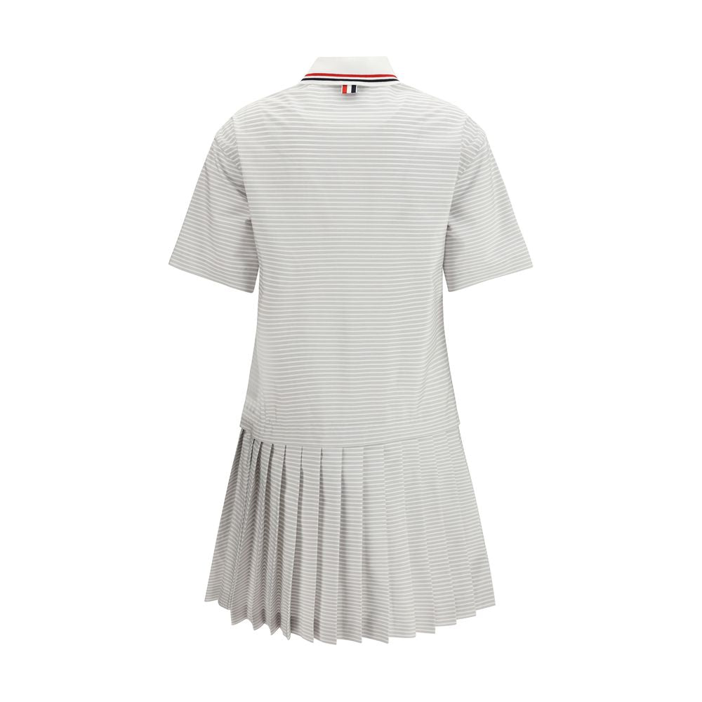 Gray Cotton Regular Fit Polo Dress