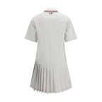 Gray Cotton Regular Fit Polo Dress