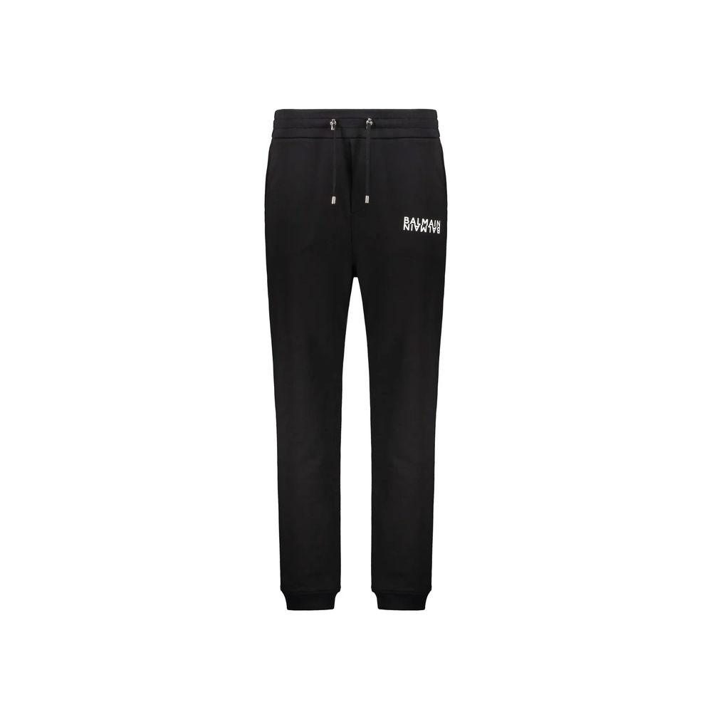 Black Cotton Drawstring Joggers