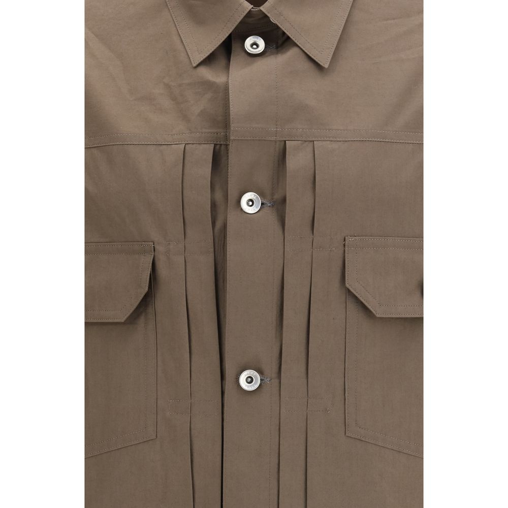 Bicolor Cotton Poplin Typewriter Jacket