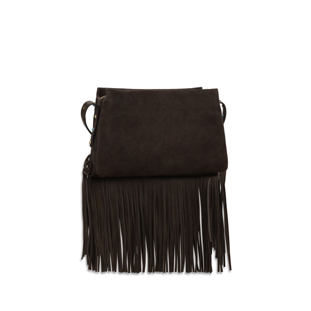 Calf Leather Fringed Shoulder Bag