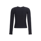T Iara Ls Ribbed Cotton Zip-Neck Long-Sleeve Top