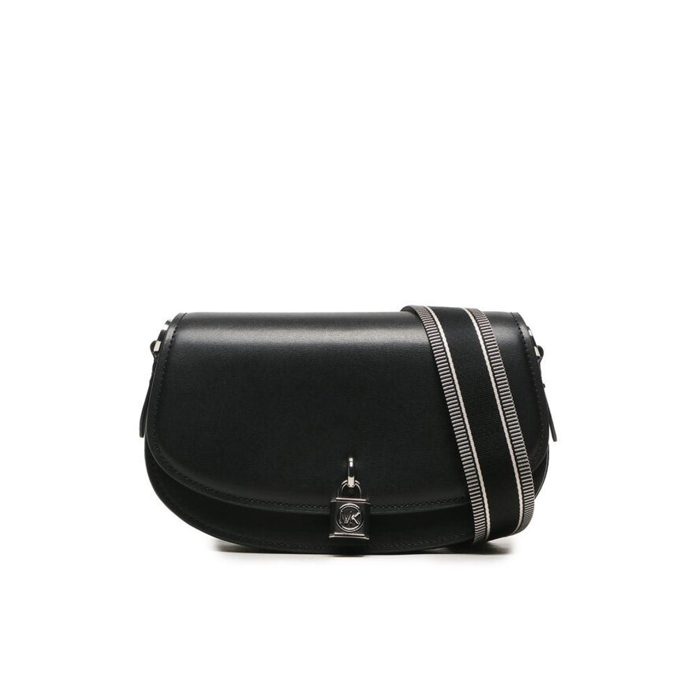Black Leather Mila Shoulder Bag