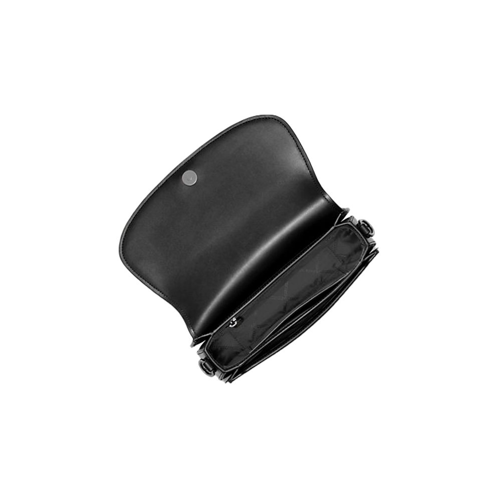 Black Leather Mila Shoulder Bag