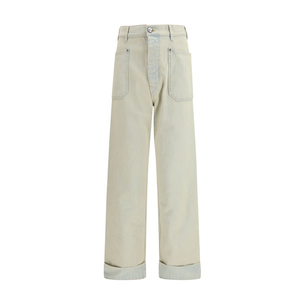 Blue Cotton Regular Fit Denim Jeans