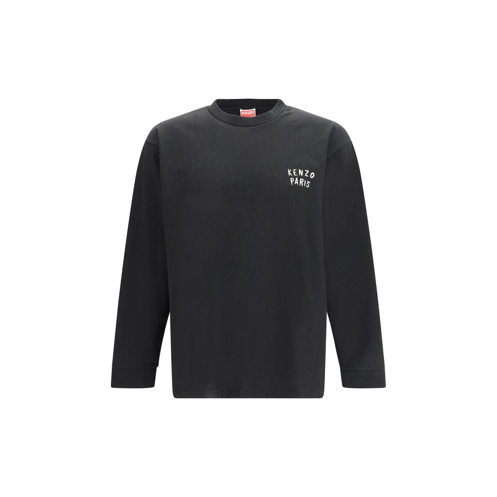 Cotton Jersey Long Sleeve T-Shirt With Boke Heart Patch