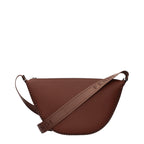 Brown Grained Leather Crossbody