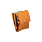 Metallic Soft Leather Wallet In Arancione