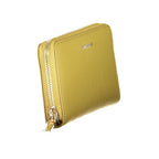 Metallic Soft Leather Zip Wallet In Verde