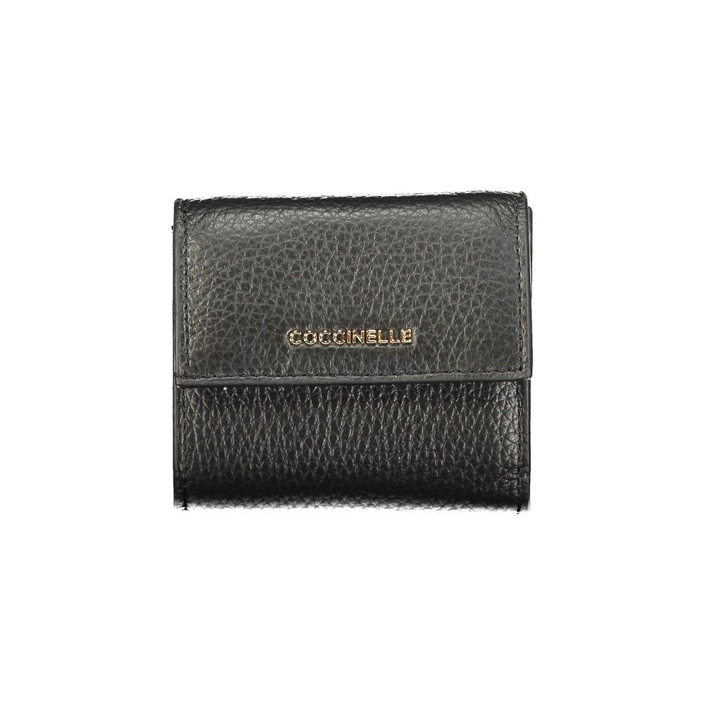 Metallic Soft Black Leather Wallet