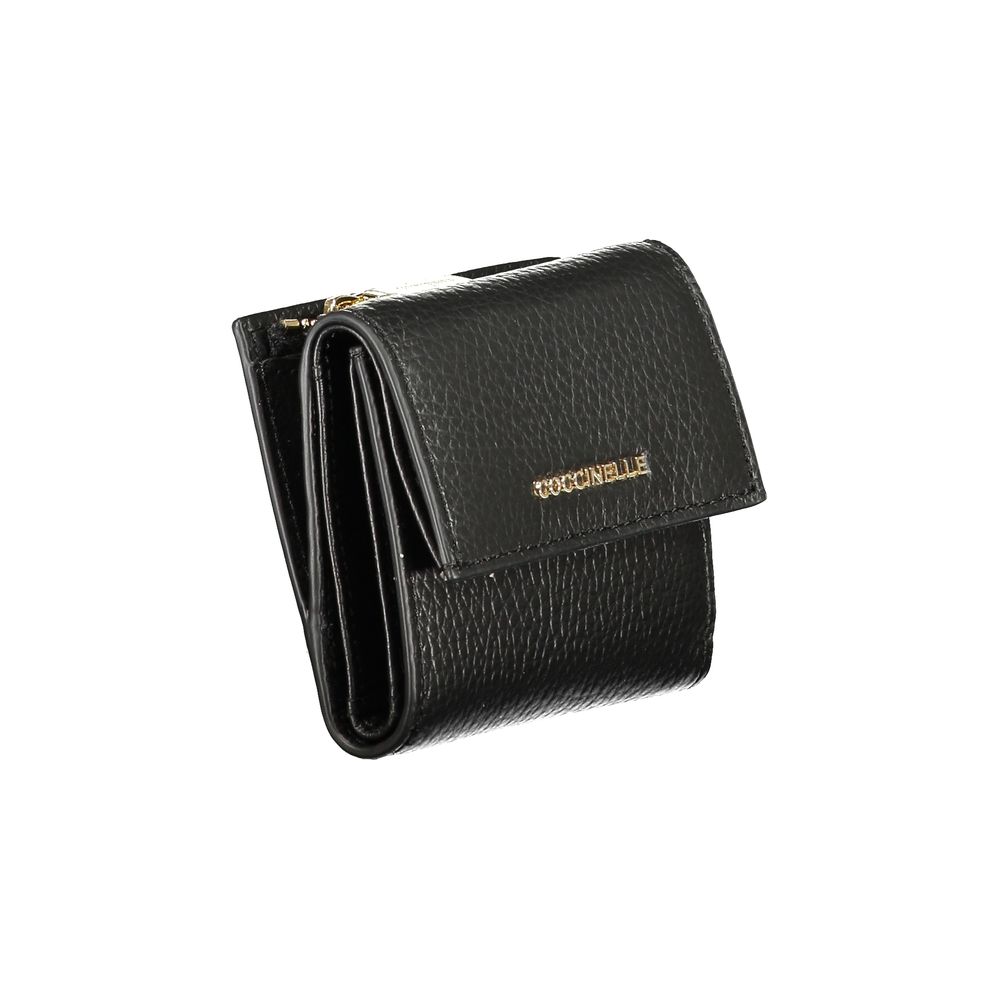 Metallic Soft Black Leather Wallet
