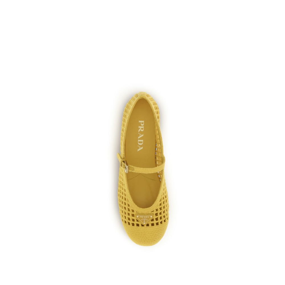 Bicolor Crochet Ballerinas