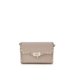 Grained Calfskin Rockstud Shoulder Bag
