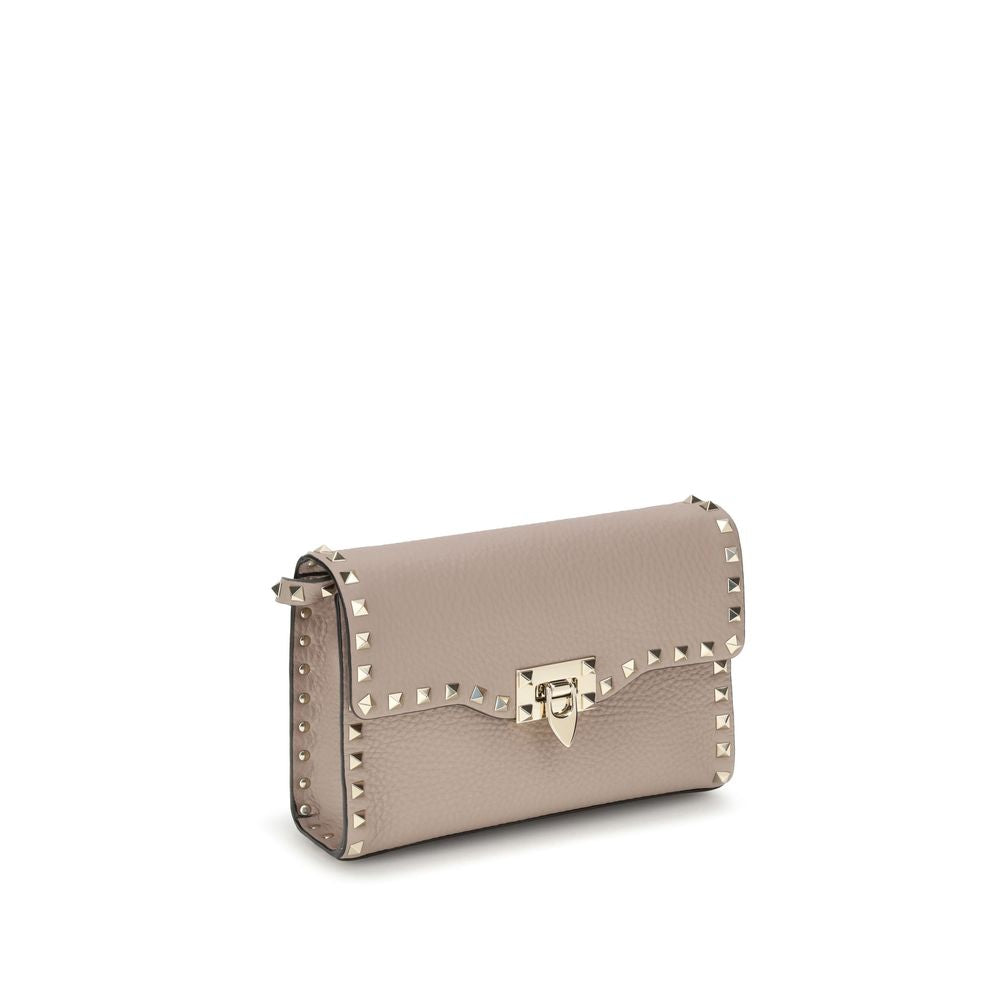Grained Calfskin Rockstud Shoulder Bag