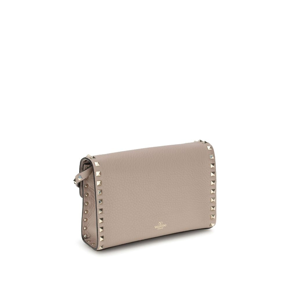 Grained Calfskin Rockstud Shoulder Bag