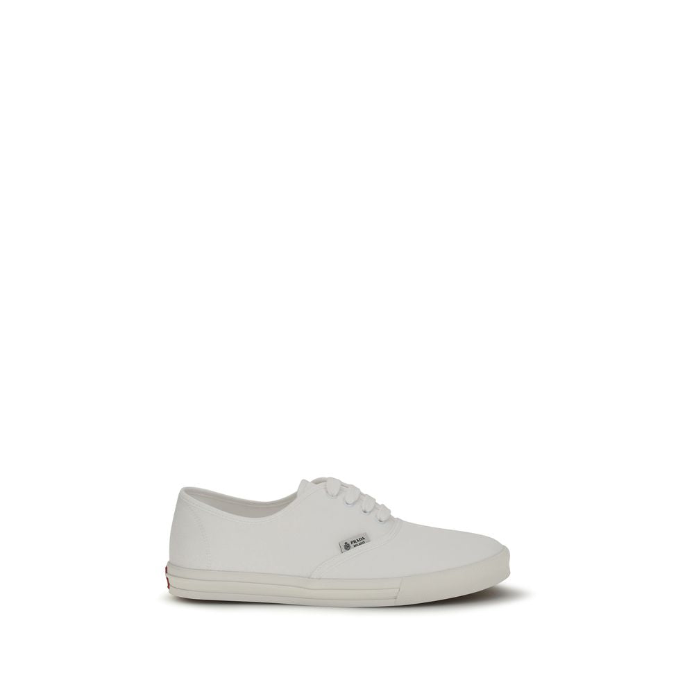 White Cotton Drill Low Top Sneakers