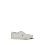 White Cotton Drill Low Top Sneakers