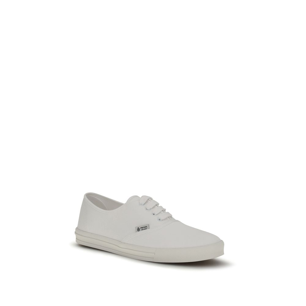 White Cotton Drill Low Top Sneakers