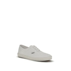 White Cotton Drill Low Top Sneakers