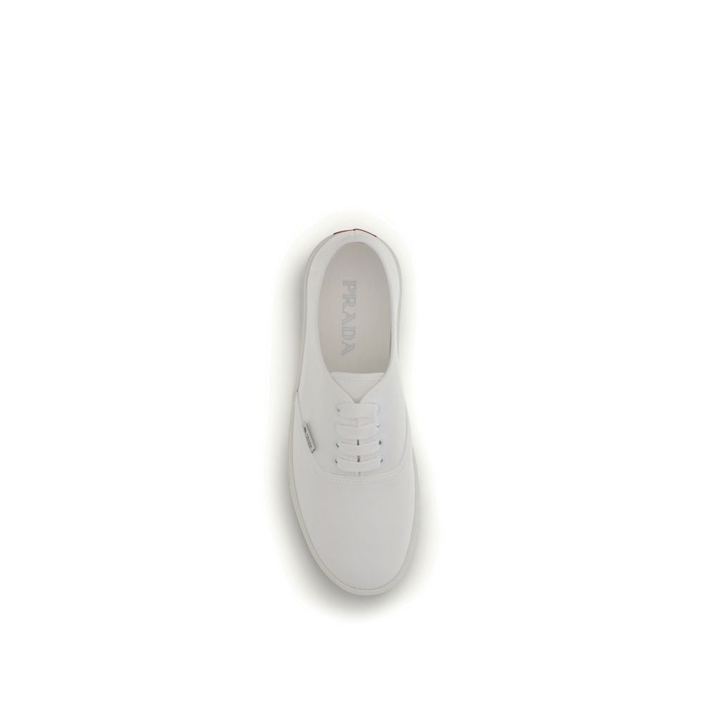 White Cotton Drill Low Top Sneakers
