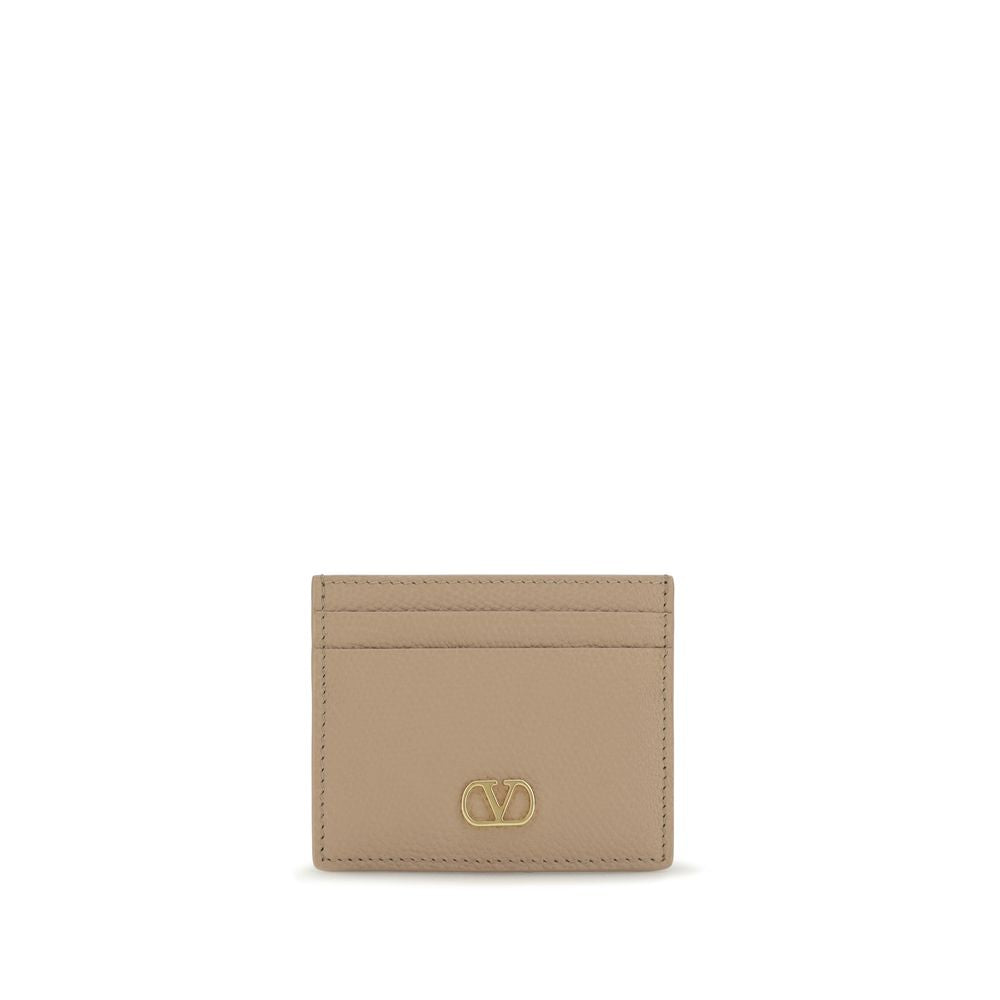 Garnet Calfskin VLogo Signature Card Holder