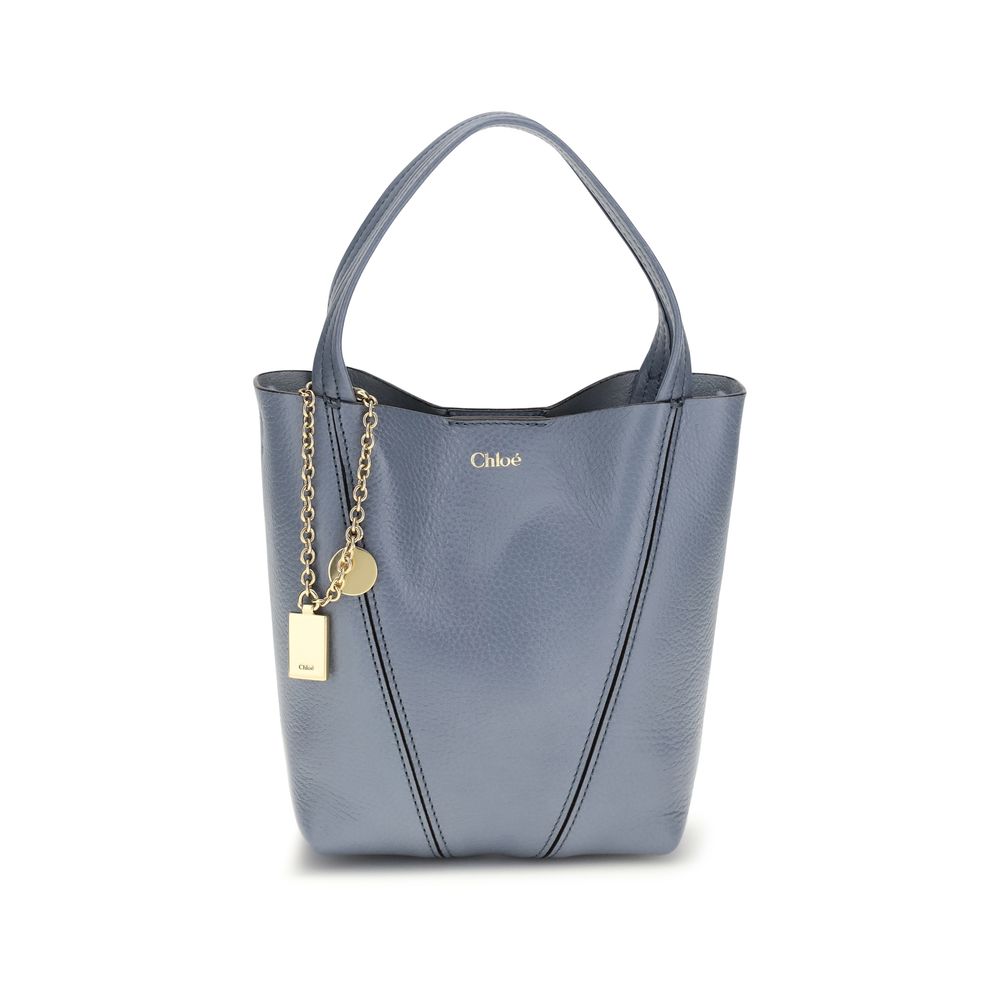 Shiny Grained Calf Leather Spin Shoulder Bag