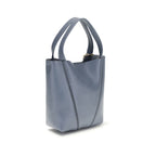 Shiny Grained Calf Leather Spin Shoulder Bag