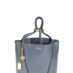 Shiny Grained Calf Leather Spin Shoulder Bag