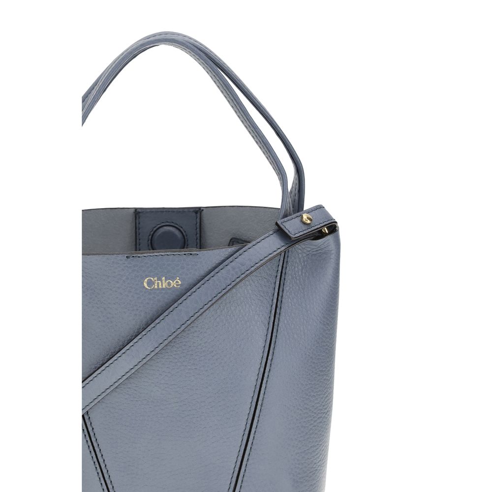 Shiny Grained Calf Leather Spin Shoulder Bag