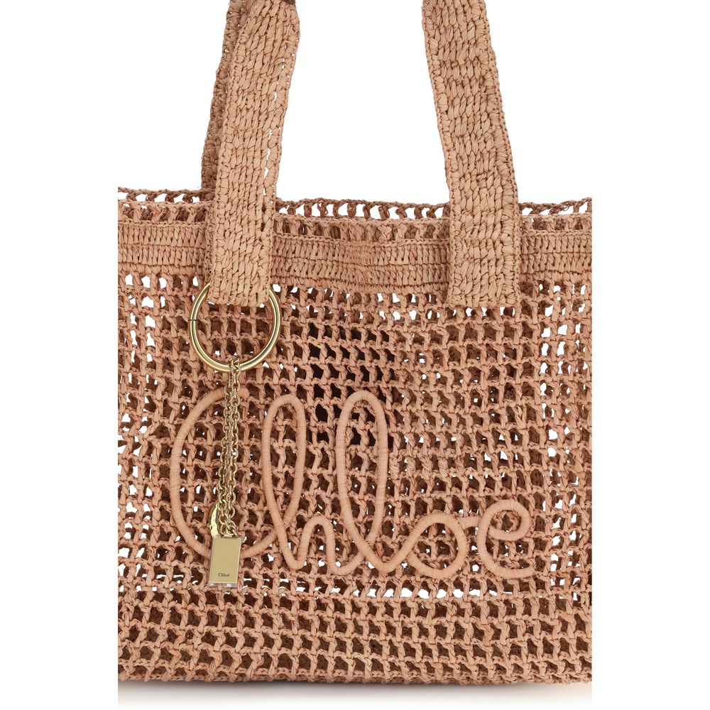 Raffia Buffalo Leather Tote Bag