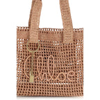 Raffia Buffalo Leather Tote Bag