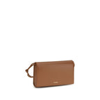 Brown Tangle Wallet With Shoulder Strap