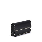 Rockstud Wallet In Black Calf Leather