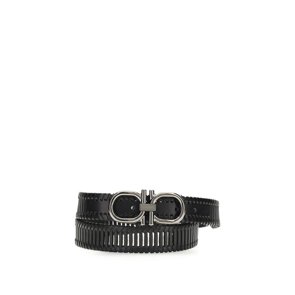 Gancini Interwoven Calf Leather Regular Belt