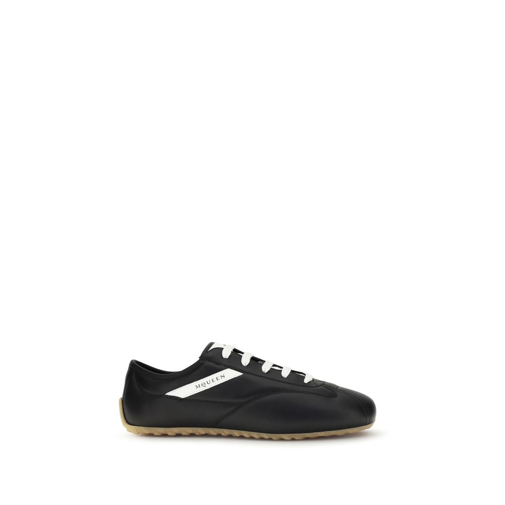 Black Calf Leather Low Boxer Sneakers