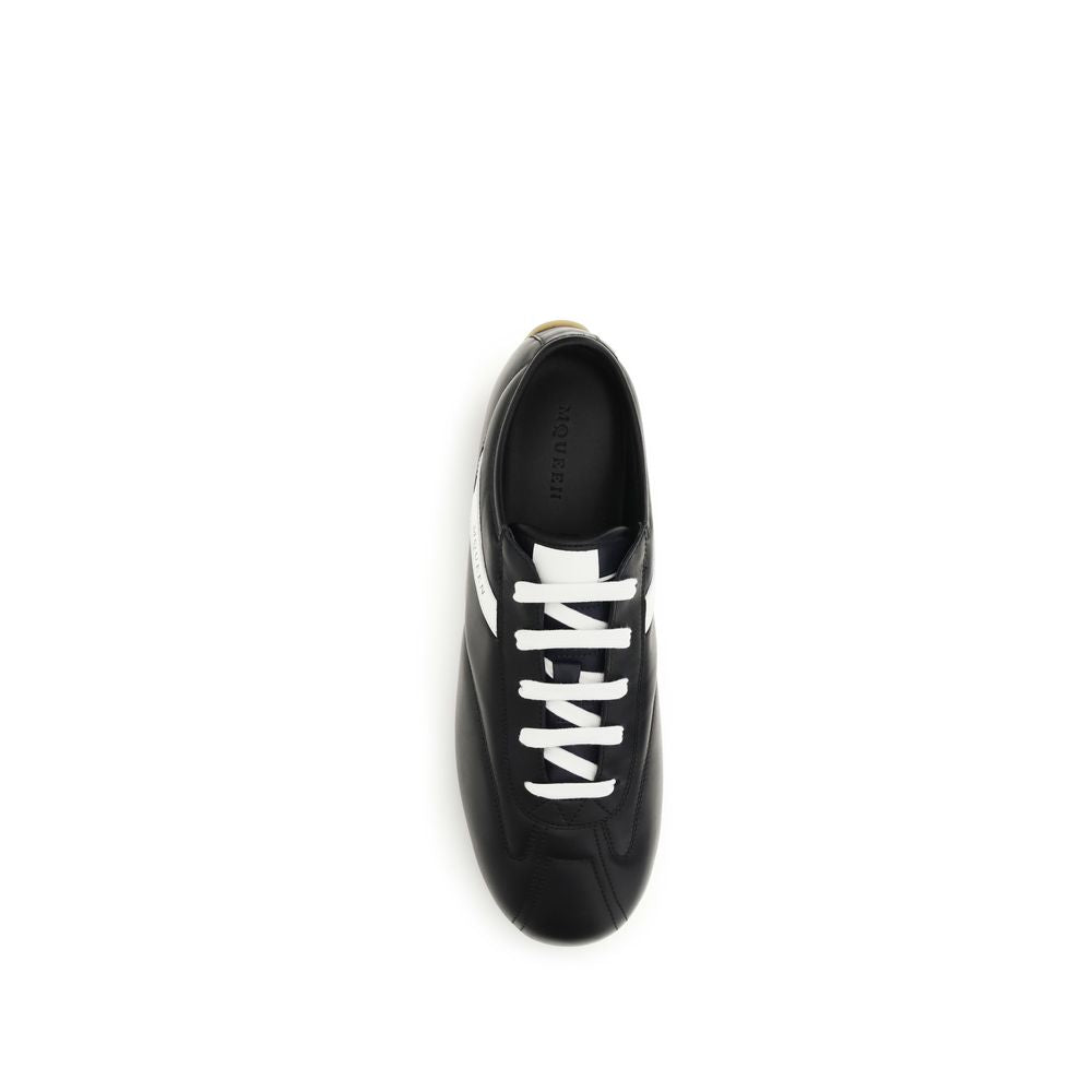 Black Calf Leather Low Boxer Sneakers