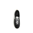 Black Calf Leather Low Boxer Sneakers