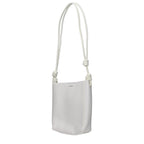 Beige Grained Leather Shoulder Bag