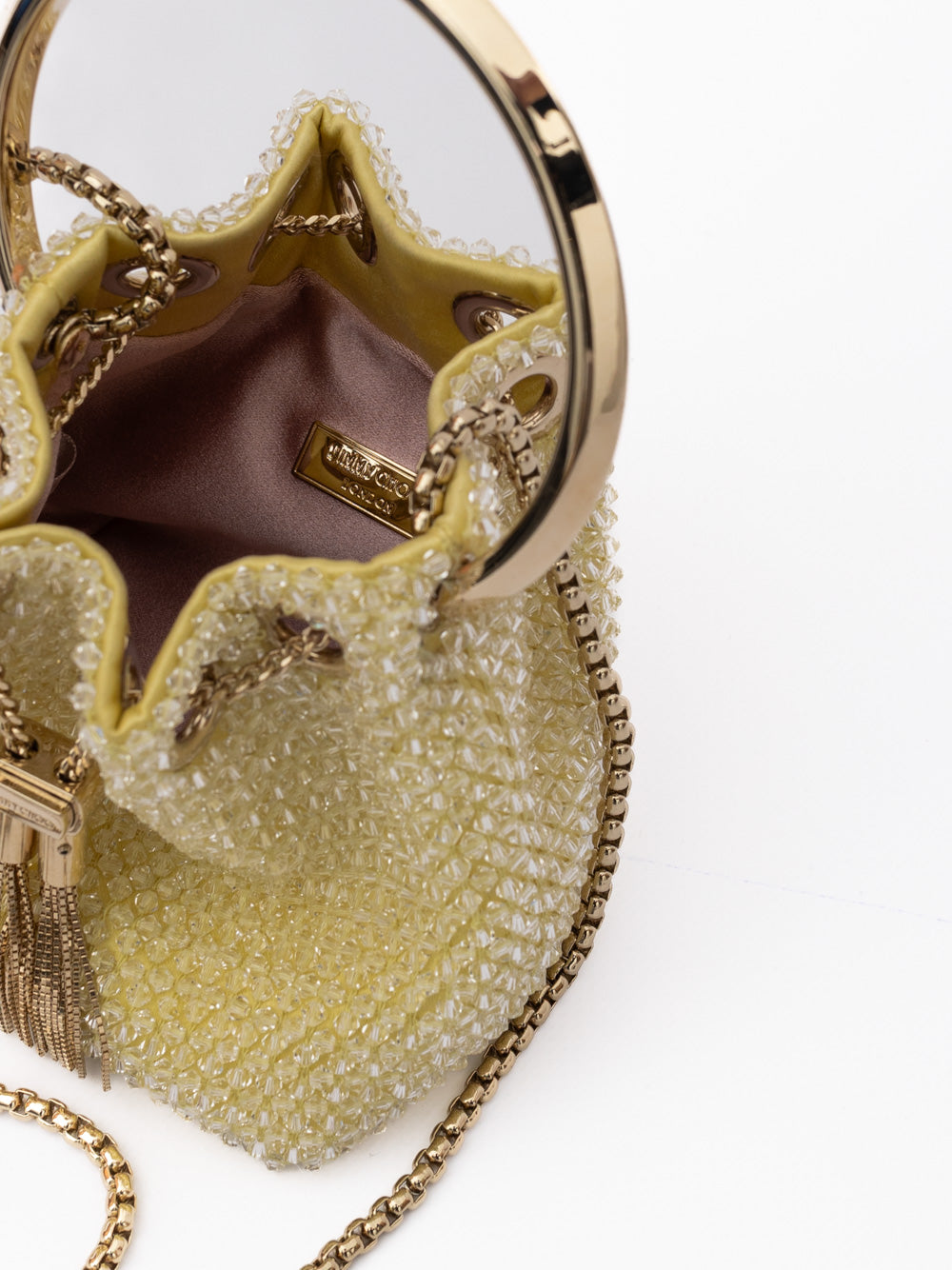 Yellow Bon Bon Micro Crystal Bucket Bag