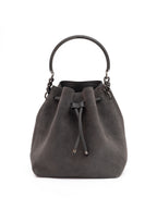 Dark Grey Bon Bon Suede Bucket Bag
