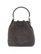 Dark Grey Bon Bon Suede Bucket Bag