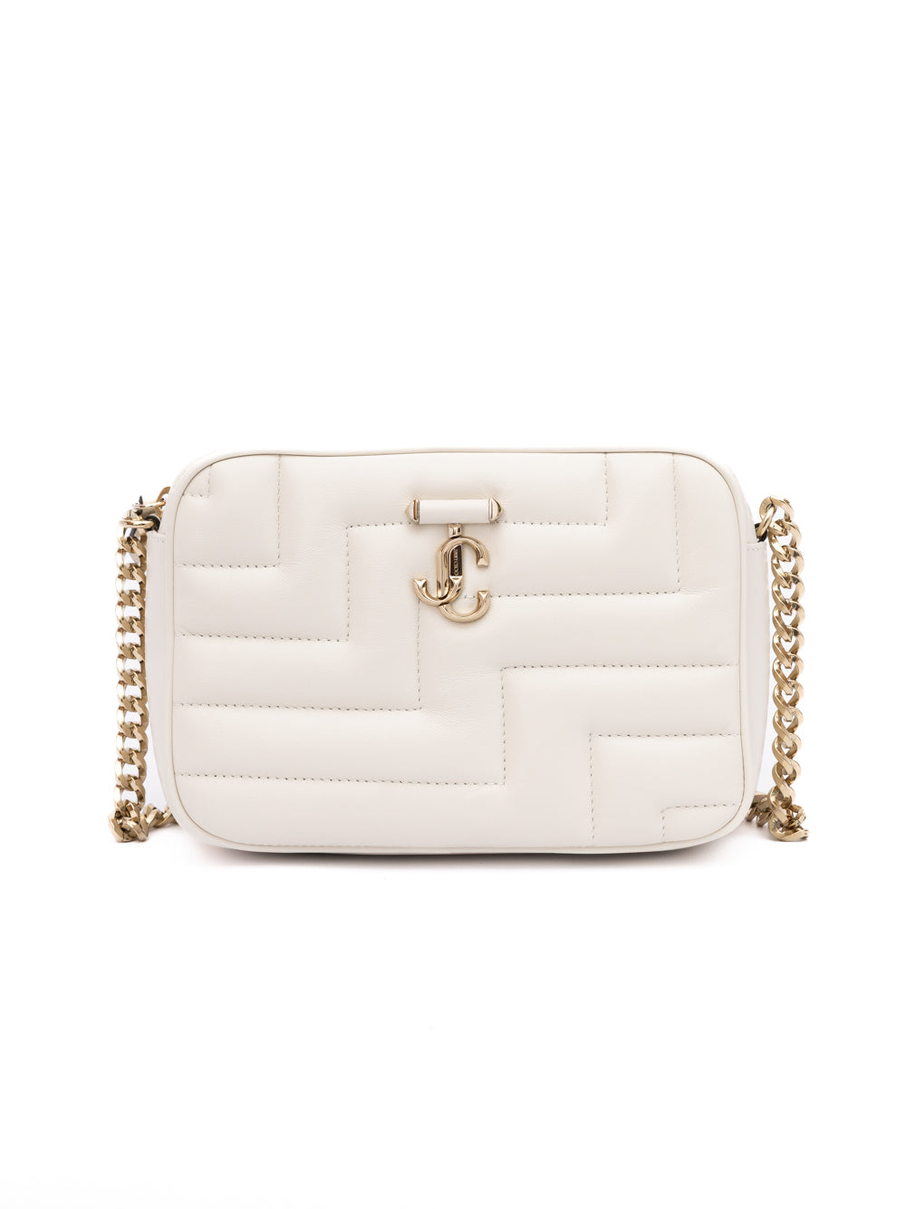 White Nappa Leather Avenue Camera Crossbody Bag
