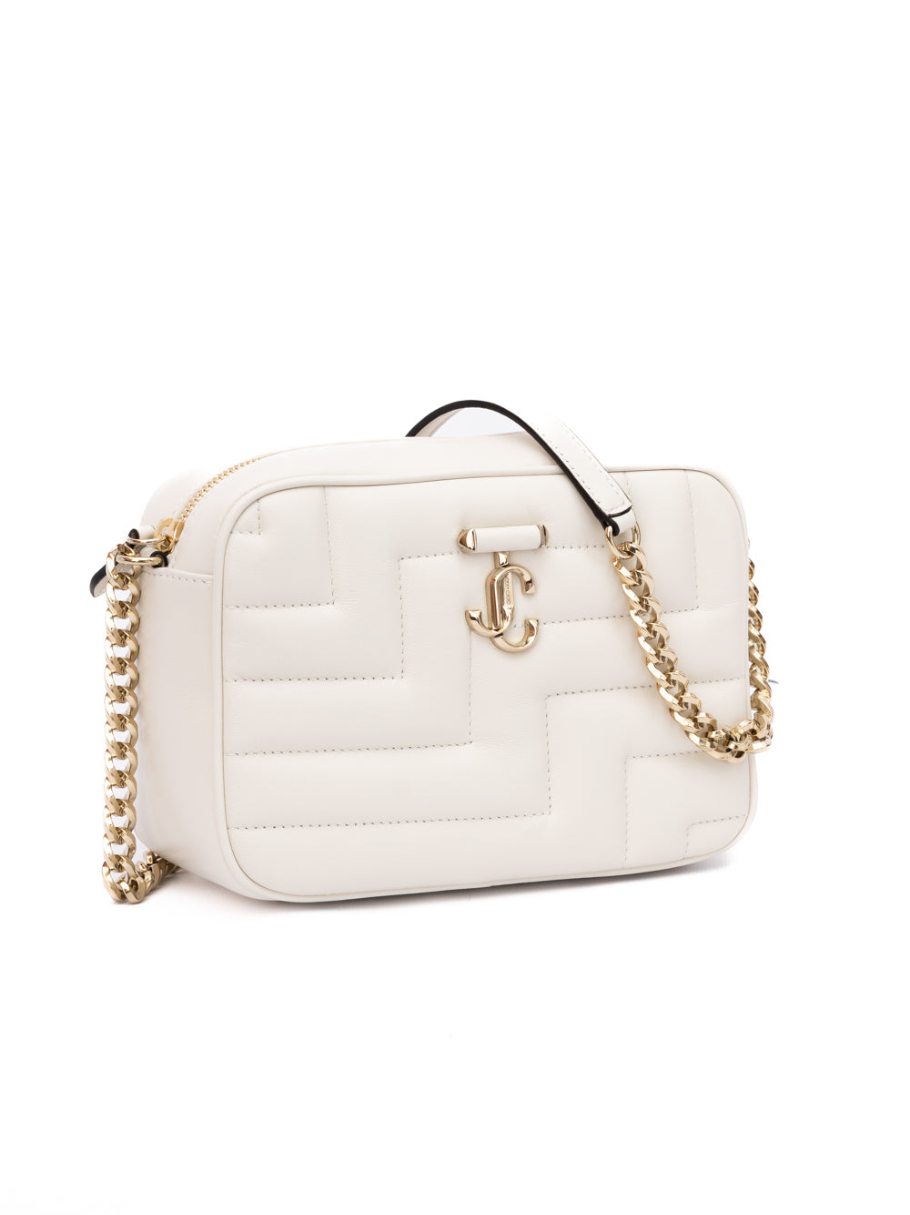 White Nappa Leather Avenue Camera Crossbody Bag