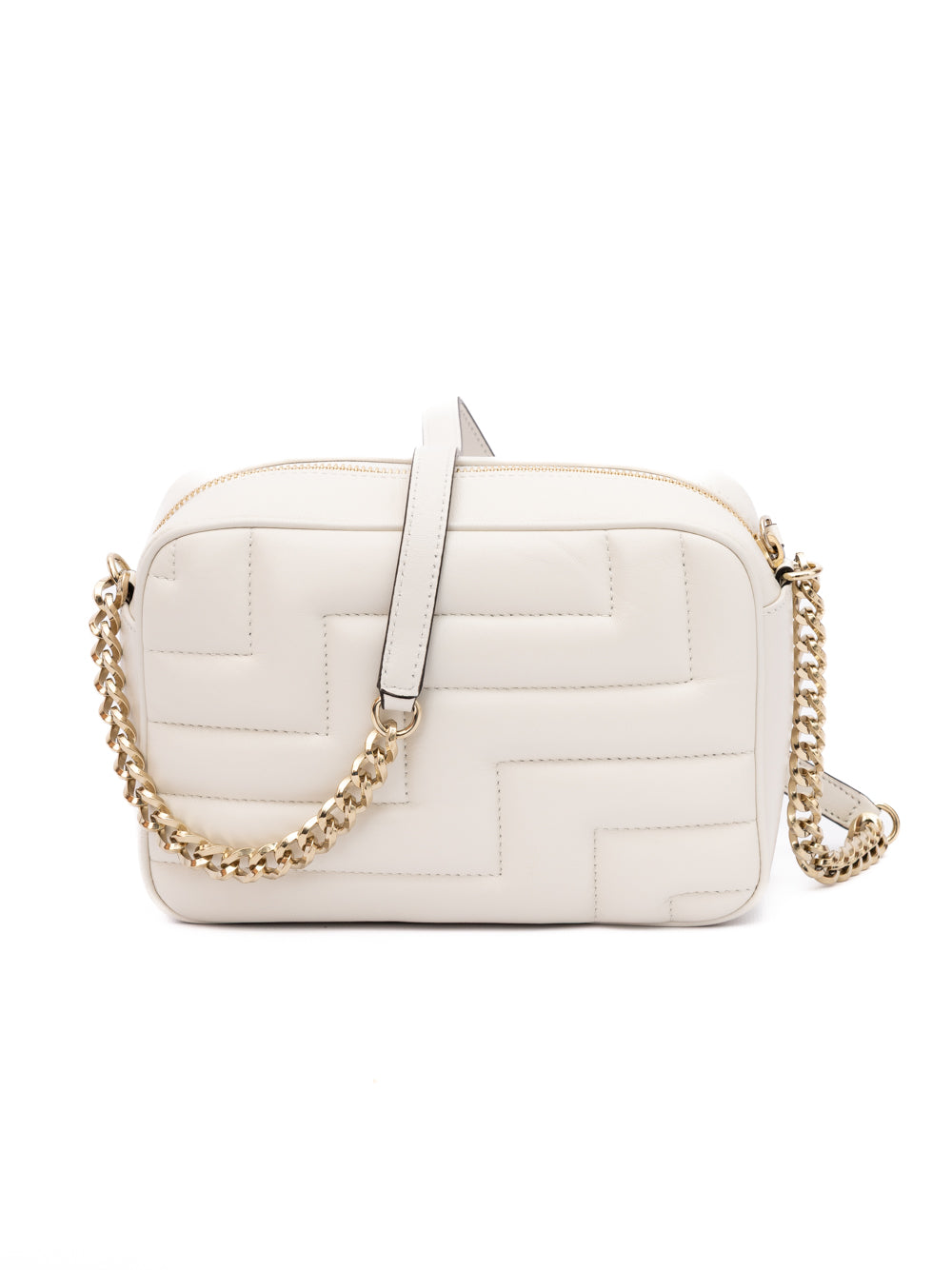 White Nappa Leather Avenue Camera Crossbody Bag