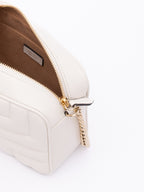 White Nappa Leather Avenue Camera Crossbody Bag