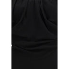 Ginnie Amber Black Viscose Draped Dress