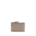 Garnet Calfskin Rockstud Card Holder