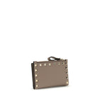 Garnet Calfskin Rockstud Card Holder